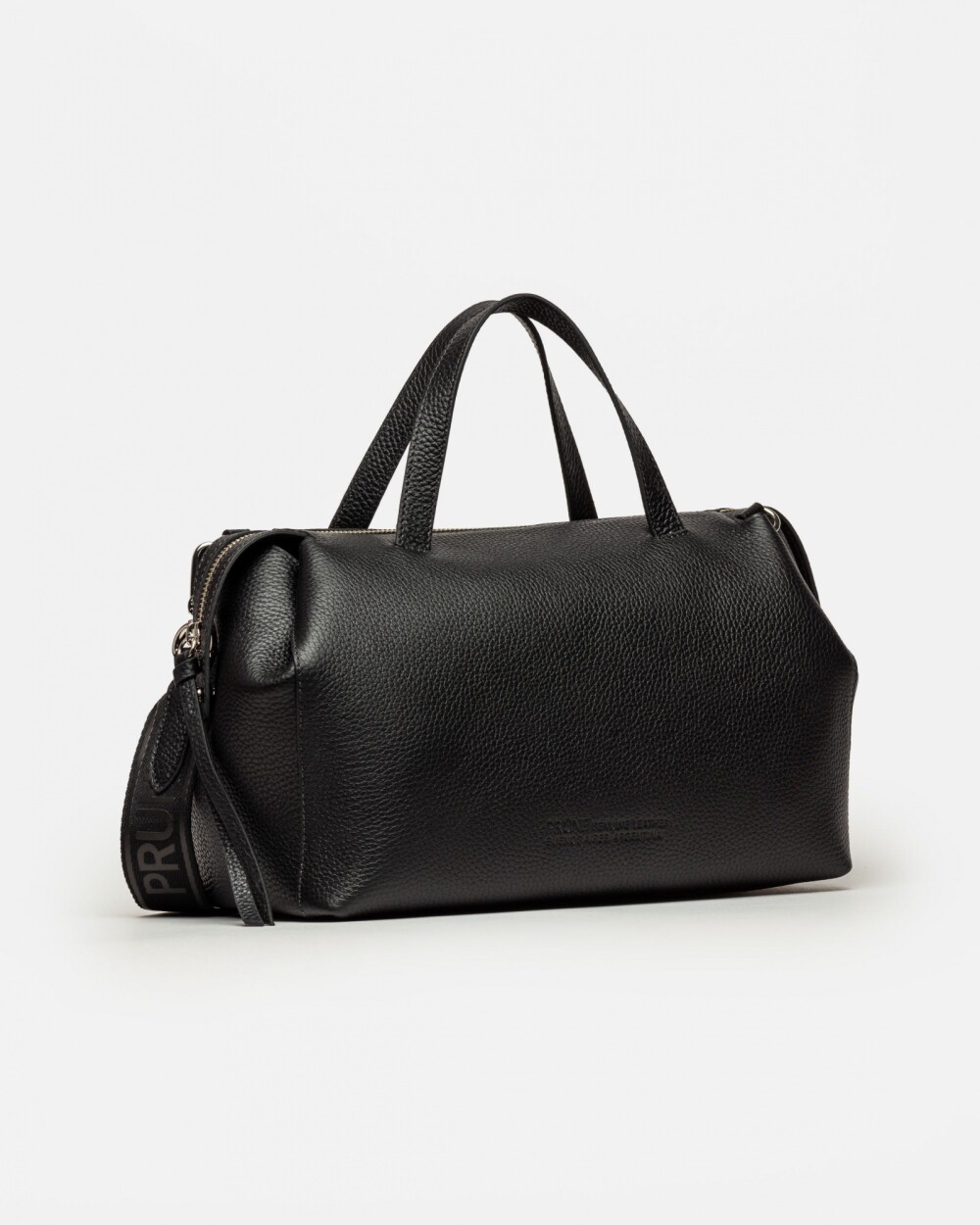 Cartera de mano Resort en cuero graneado Negro