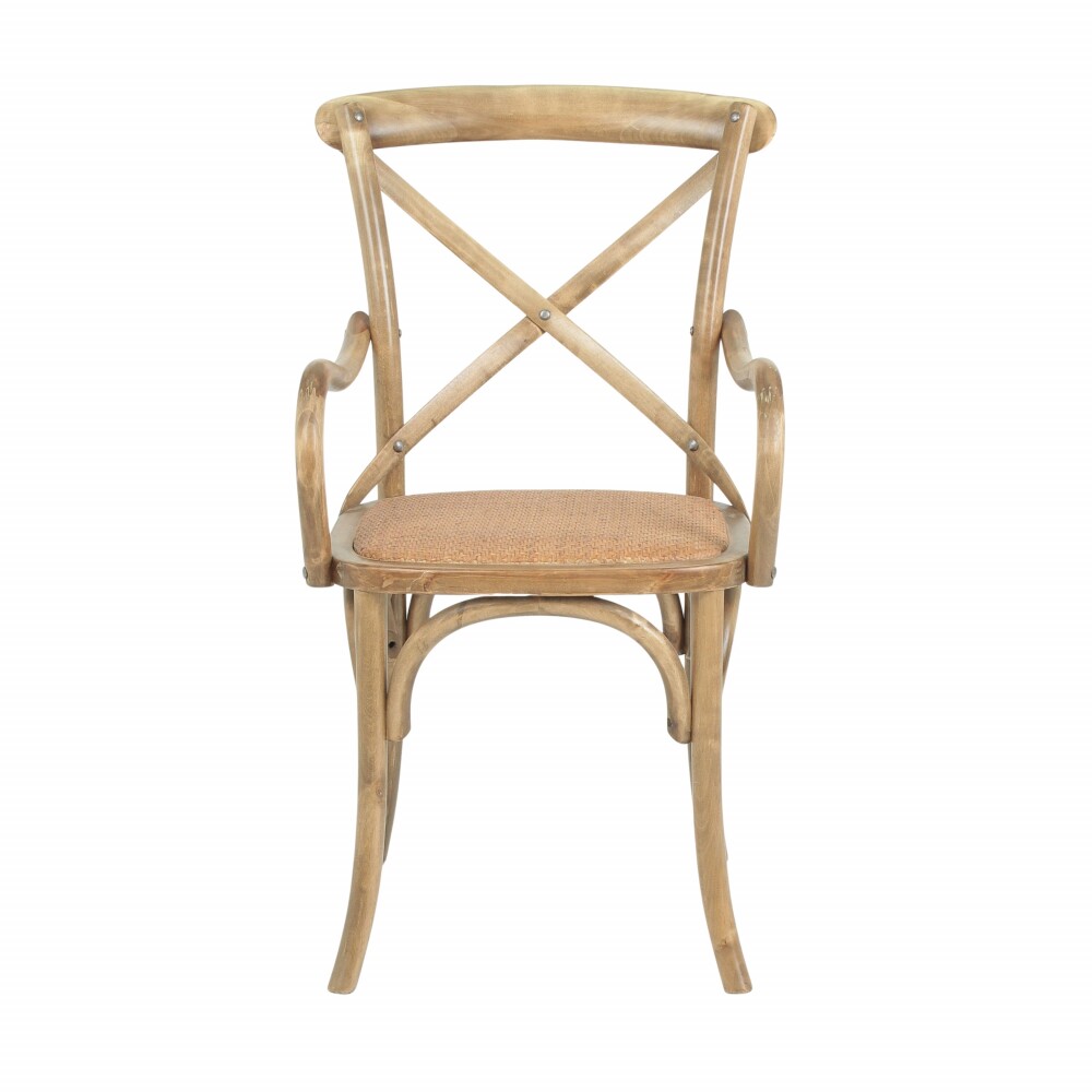 Silla de Abedul cruceta con apoyabrazos Marrón Claro