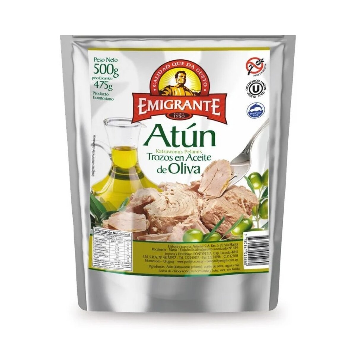 TROZOS DE ATUN EN ACEITE DE OLIVAEMIGRANTE - 500 GRS 