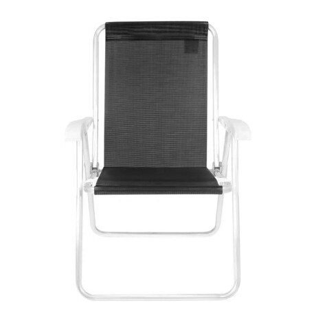 Kit 2 Reposeras Altas Plegables Aluminio Conforto Sannet Mor Negro