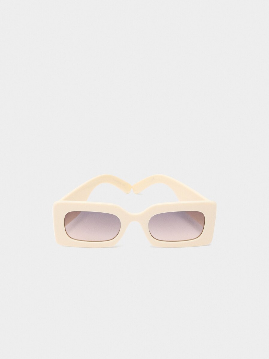 Gafas De Sol Rectangulares - beige 