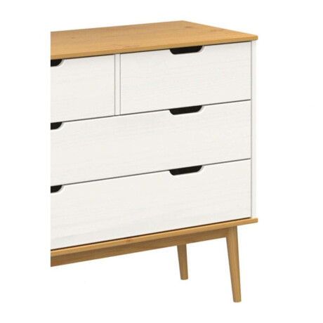 Comoda 4 Cajones Linea Nordica Roble/Blanco
