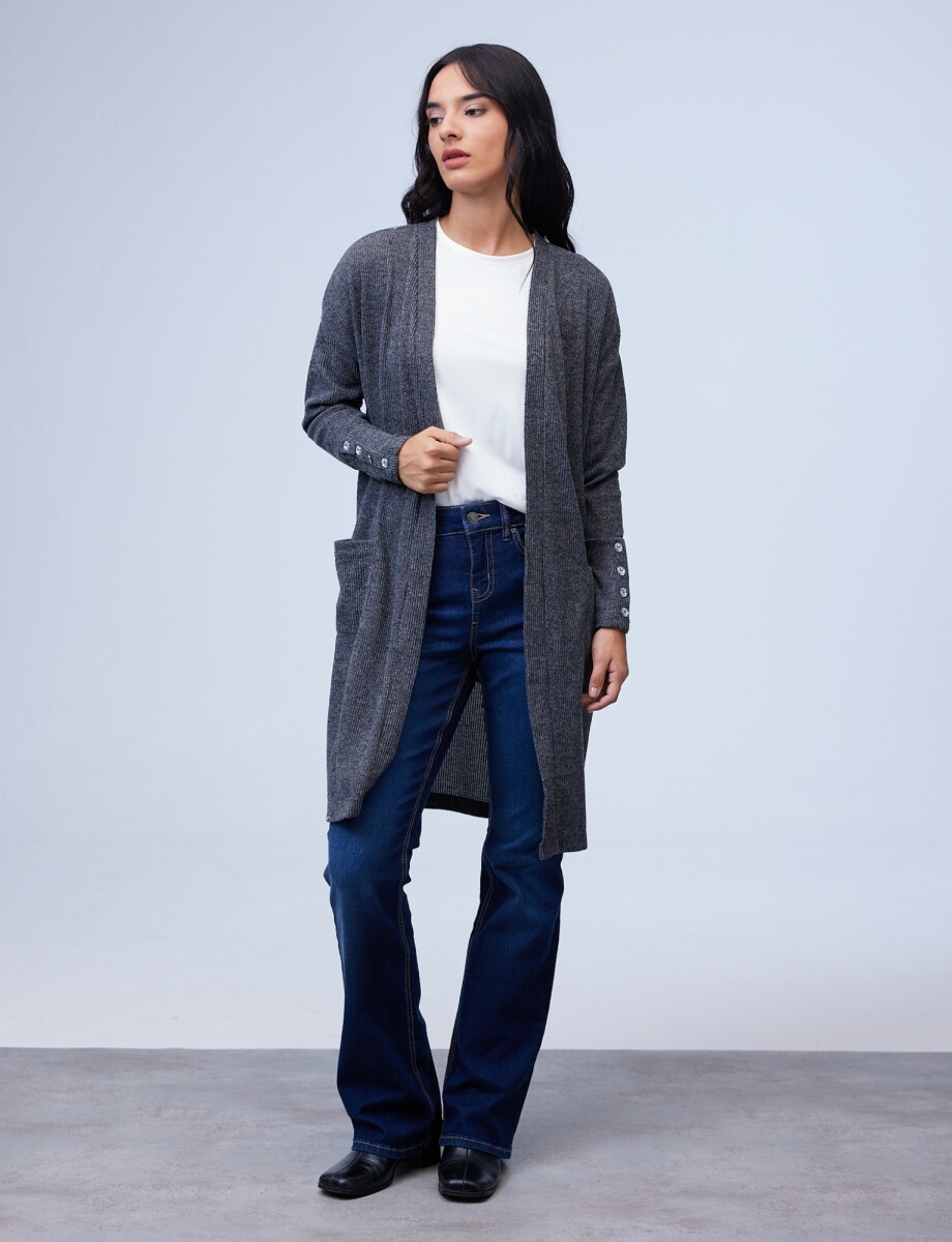 Cardigan Botones - Gris Oscuro 