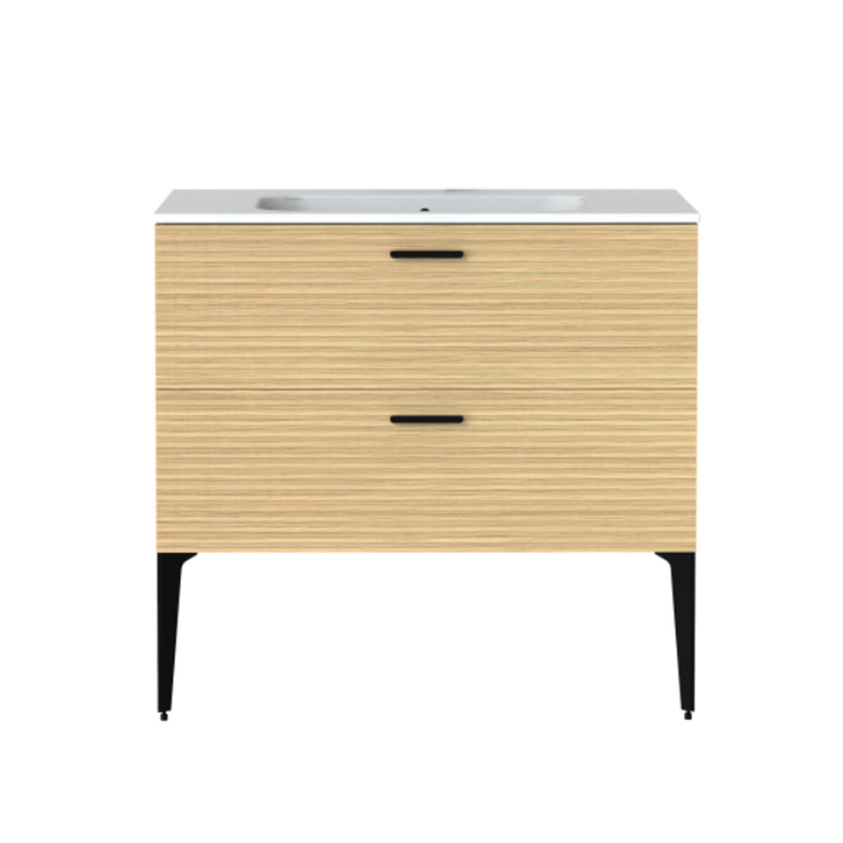 Mueble Altea Madera Con Bacha Y Patas 90X50X82Cm 
