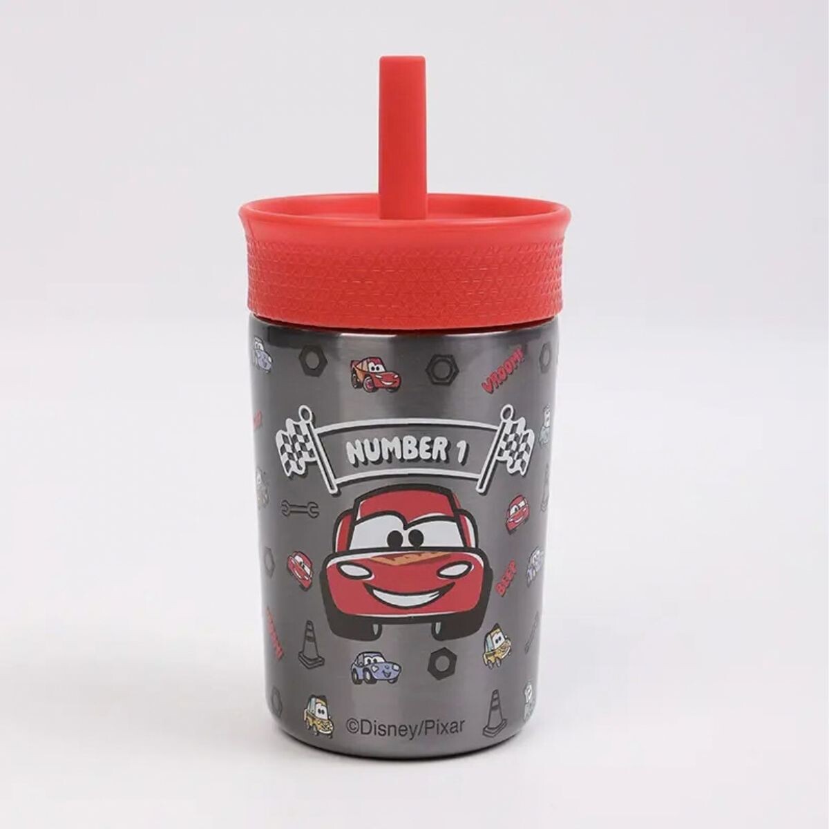 400MLVASO - Vaso Termico Acero Inox. Doble Capa Anti Vuelco 400 Ml - Cars 