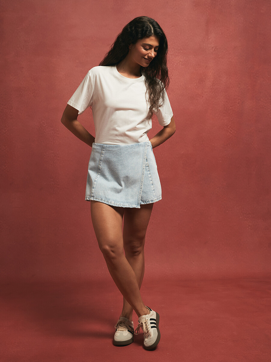 FALDA VERDIN - CELESTE 