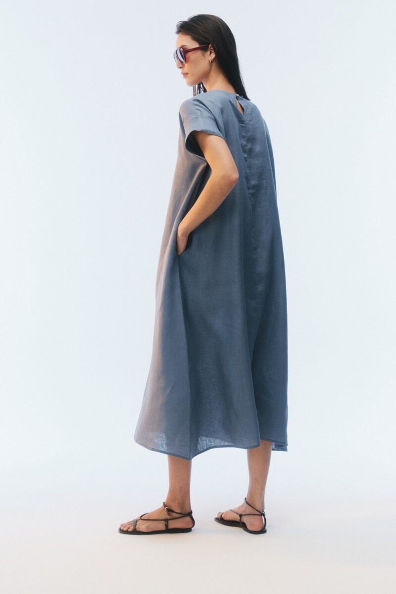 VESTIDO NATSUKI LARGO Celeste