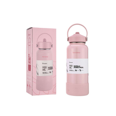 Botella Térmica Con Pico 950Ml. Rosado Metalizado