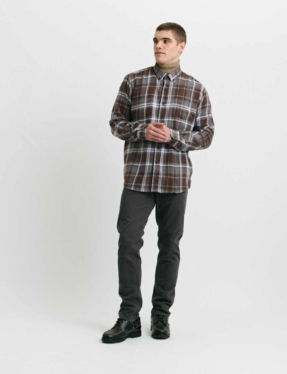 012442 CAMISA HARRINGTON LABEL Tostado