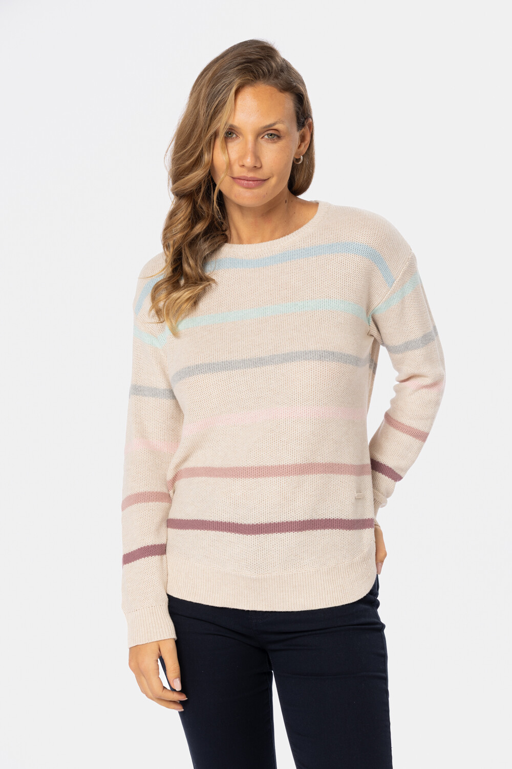 BUZO TEJIDO RAYADO Beige