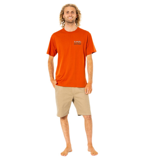 Remera MC Rip Curl SOLID ROCK STACKED TEE - Naranja Remera MC Rip Curl SOLID ROCK STACKED TEE - Naranja