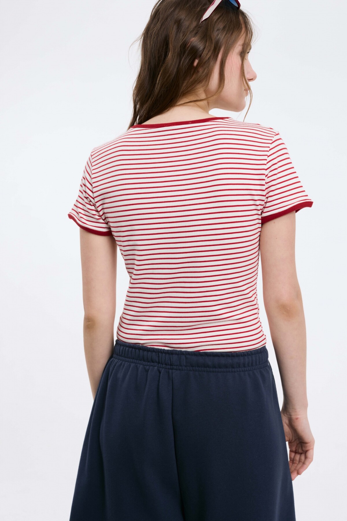 Remera Baby Rayas Rojo