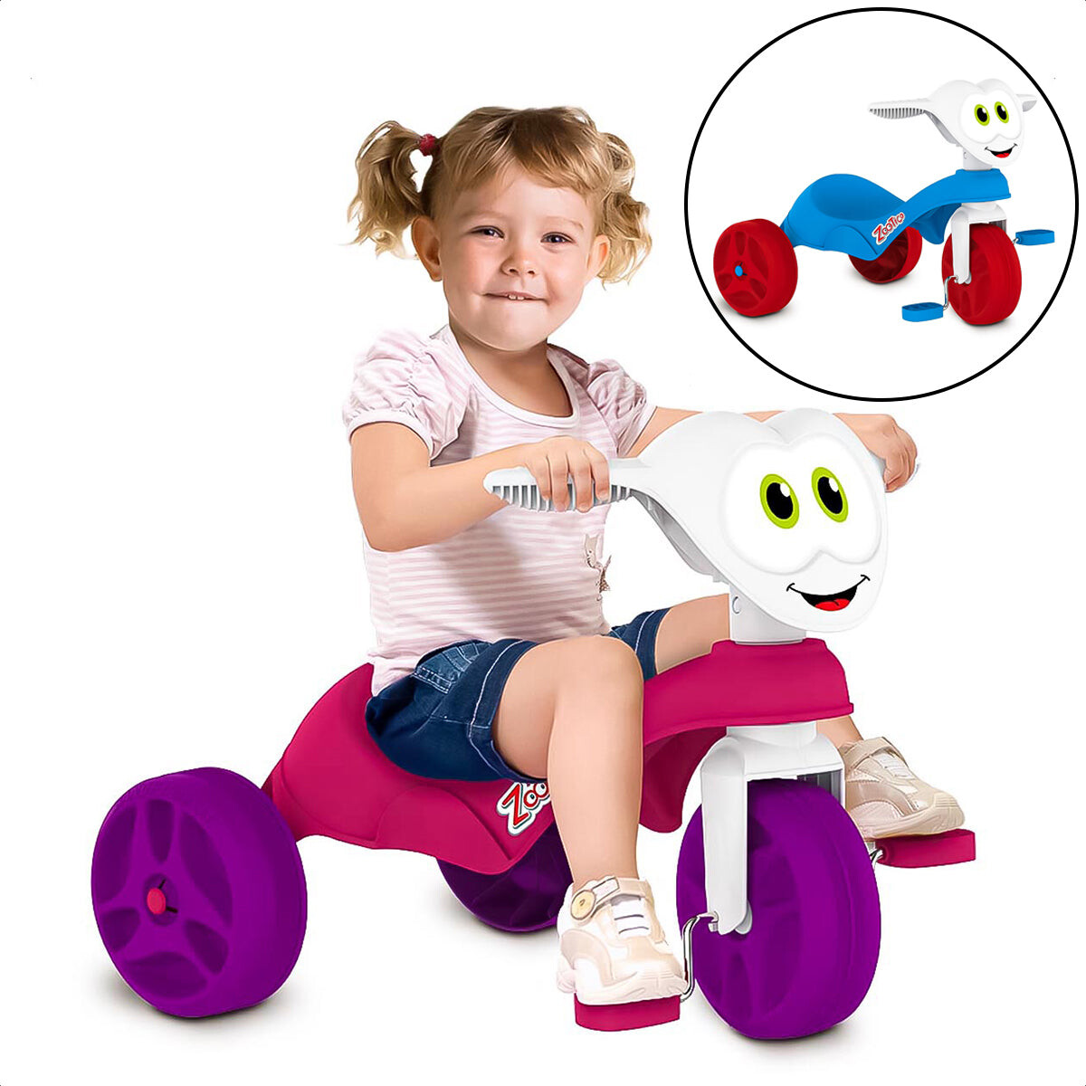 Triciclo Infantil A Pedal Zootiko C/Asiento Anatómico 