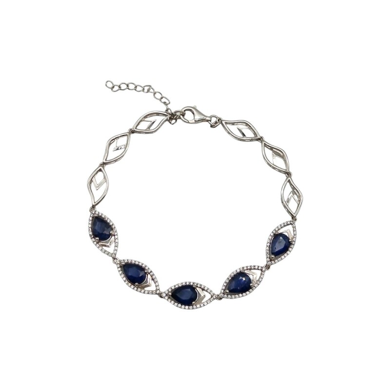 Pulsera lagrima-Plata 925-Piedra zirconia y zafiro-PU3015 conpiedra