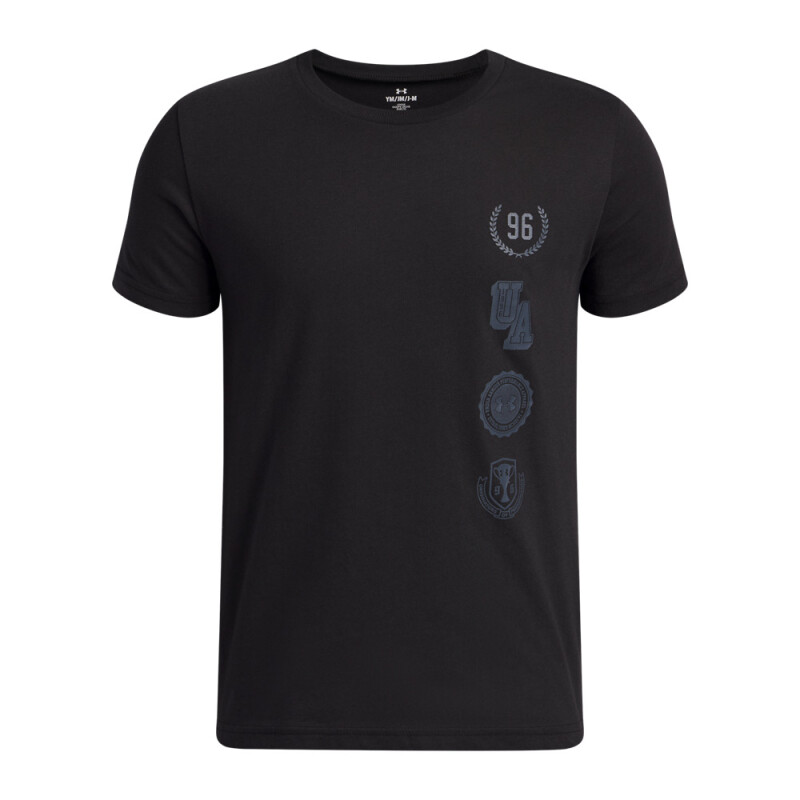UA COLLEGE CREST LOGO SS-GRY BLK-001