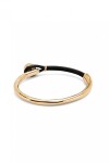 PULSERA SEMIRÍGIDA DE ALEACIÓN DE METALES BAÑADA EN ORO 18K CON CUERO MARRÓN Pulsera