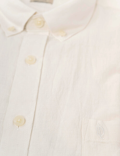 Camisa mc lino lisa blanco