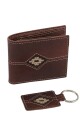 Set de billetera con guardapampa y llavero Marrón