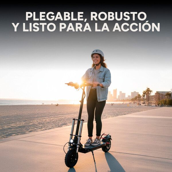 Scooter Monopatín Eléctrico Gogreen Punch Rage 1000w 60 km/h Color Negro