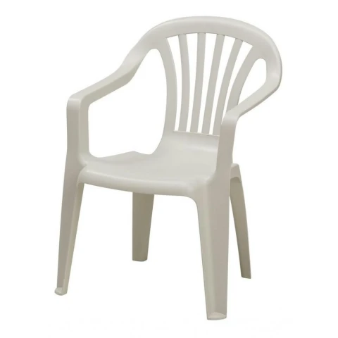 SILLA DE PVC CON POSABRAZOS BLANCA KING SILLA DE PVC CON POSABRAZOS BLANCA KING