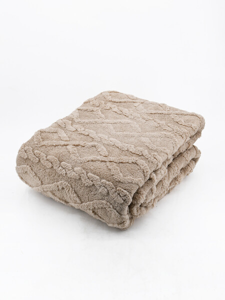 MANTA FLANNEL TRAMA ROMBOS GRIS