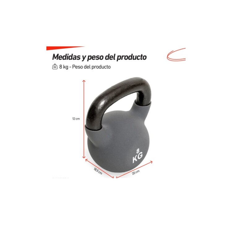PESA RUSA HIERRO RECUBIERTA NEOPRENO 8KG NEGRO