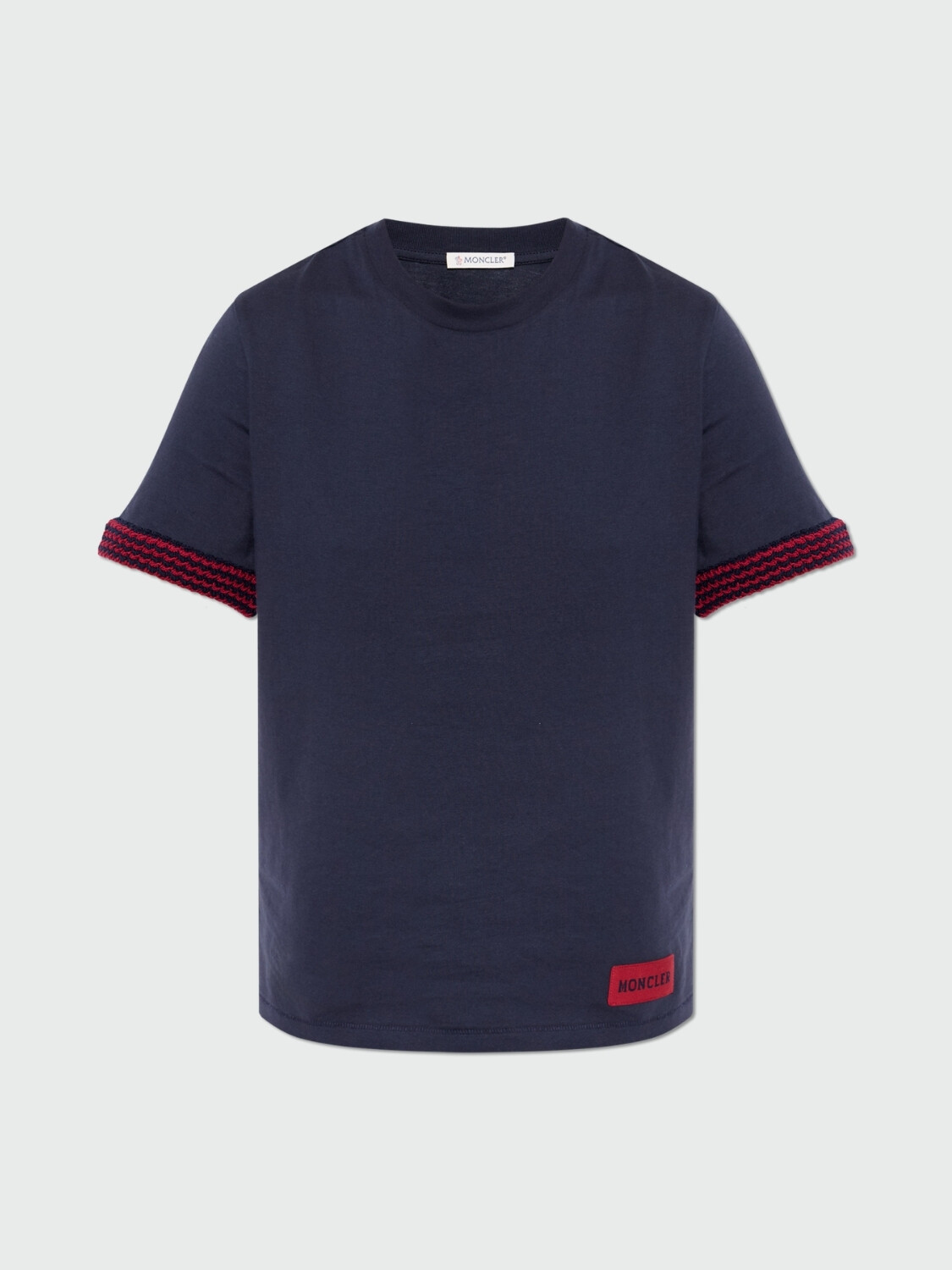 MONCLER - Remera de Algodón con Logo Azul