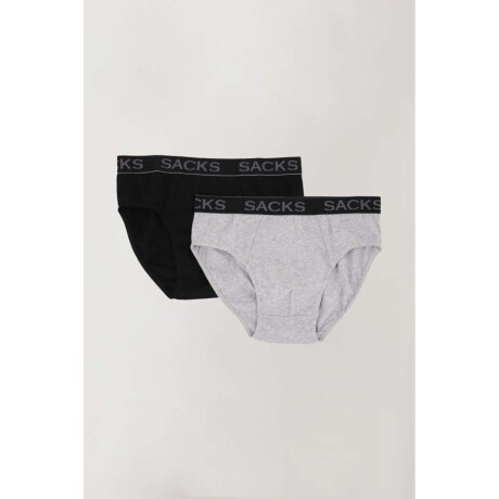 Pack x2 slips algodón elastano Negro