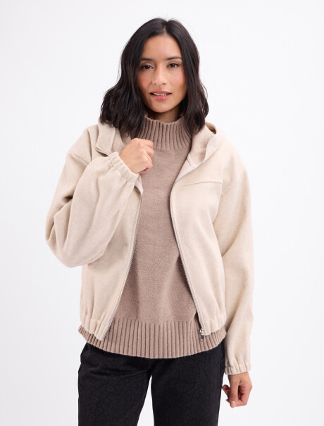 Campera paño Rocio beige