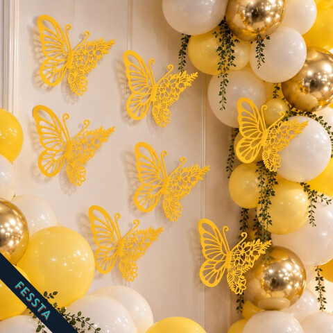 Mariposas Decorativas x 6 Amarillo