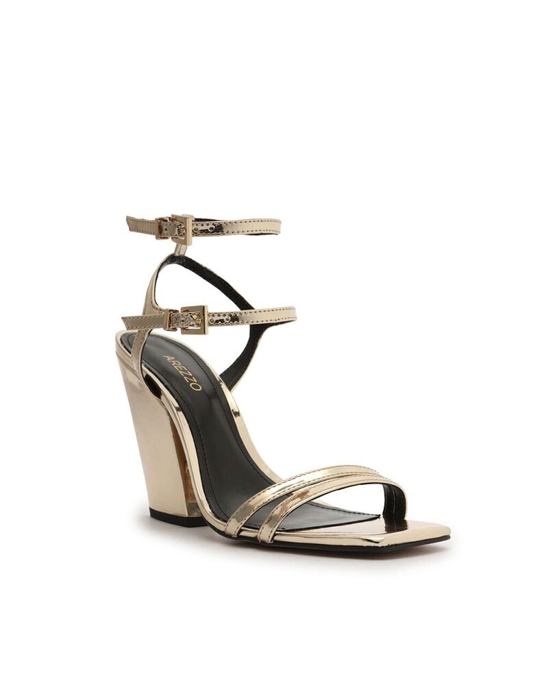 Sandalia Taco Ancho Alto Color Champagne U