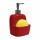 Dispensador Cerámica para Jabón Alcohol en gel + Esponja Rojo
