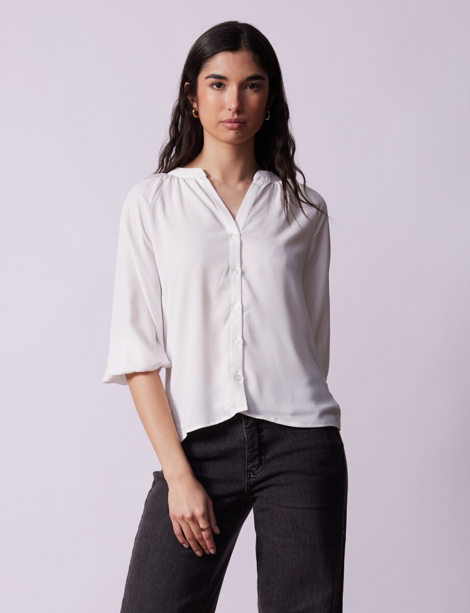 Blusa Botones - Blanco 