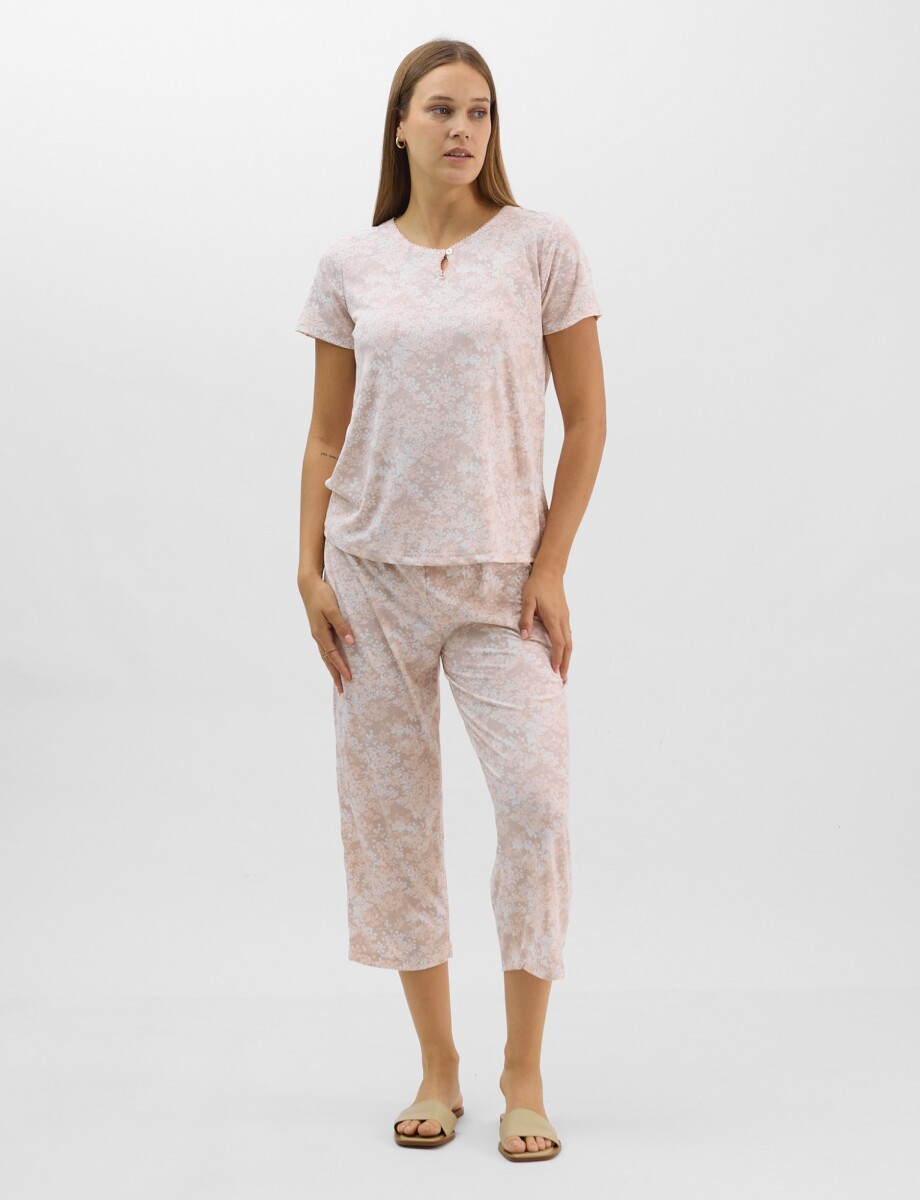 Pijama Con Capri - Rosa/multi 
