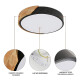Luminaria Plafon Led Diám 30cm Metal Y Madera Luz cálida Negro