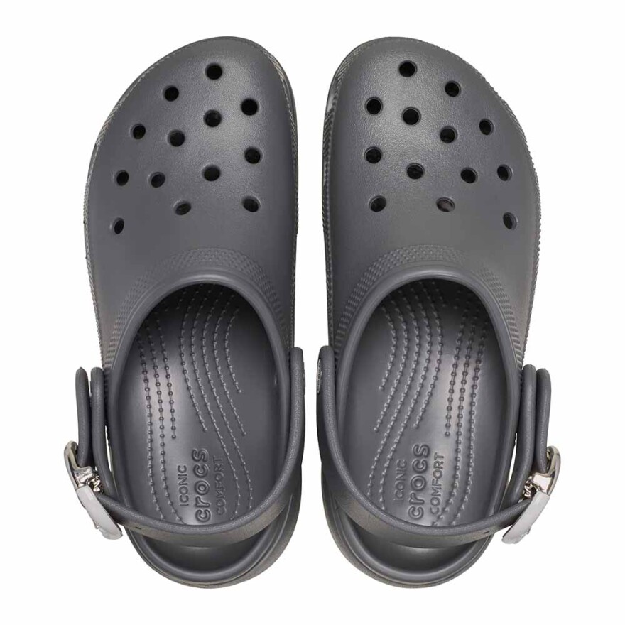 Crocs Classic Platform Buckle Clog Mujer Carbon