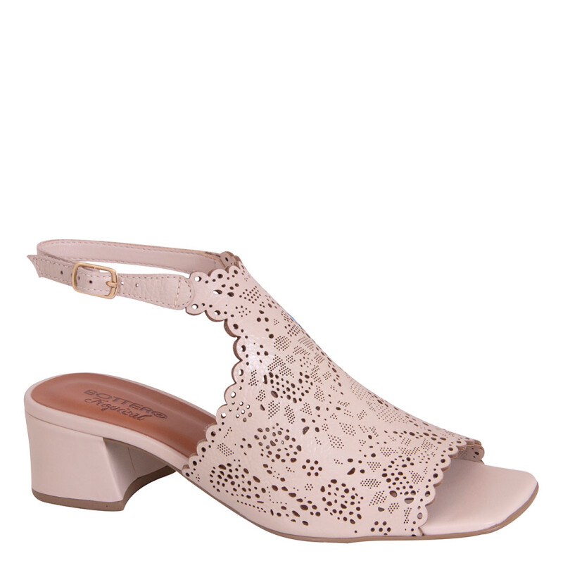 Sandalias de Mujer Bottero Cuero Calado Beige