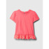 V-SS EYELET PEPLUM FRESH CORAL