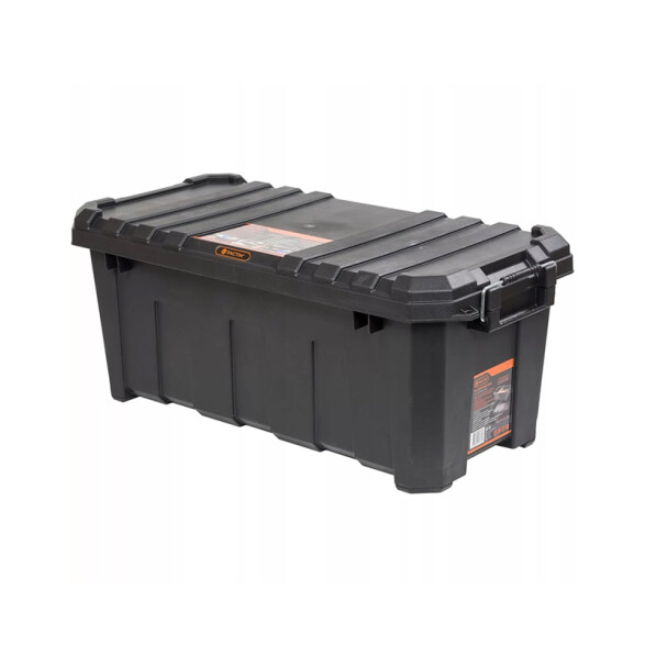 Caja plástica reforzada negra con tapa 60 lts TT0378