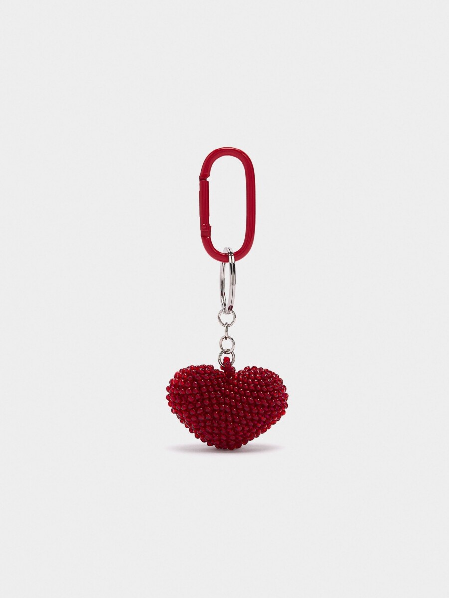 Llavero Charm De Corazón rojo