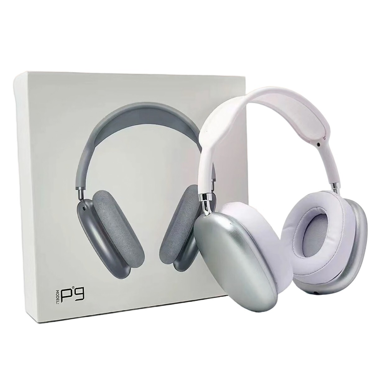 Auriculares bluetooth P9 con vincha color GRIS 