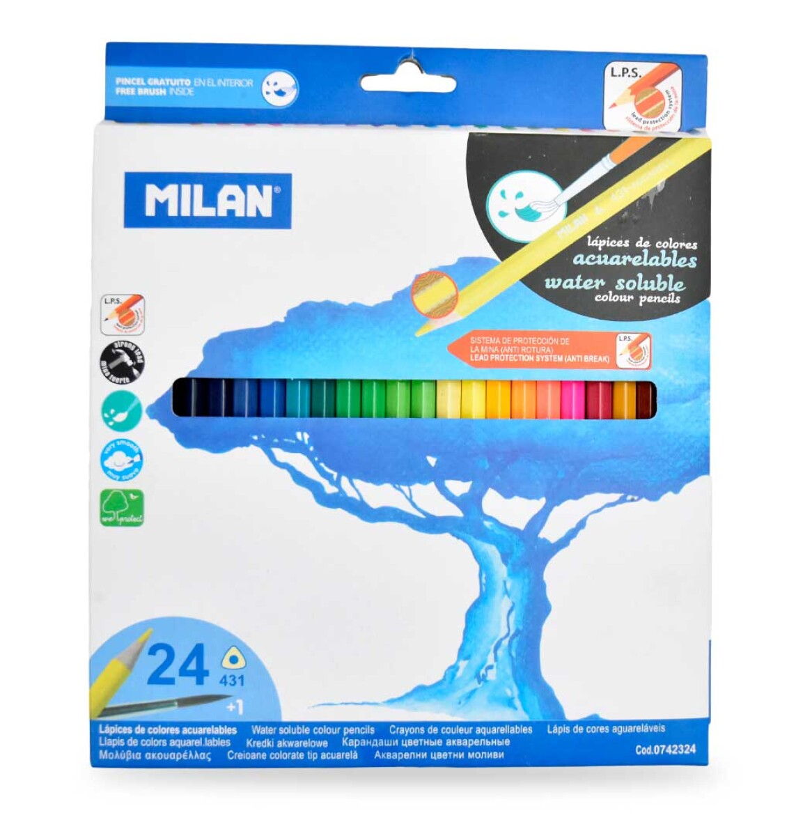 LAPICES DE COLORES X24 LARGOS ACUARELABLES 26083 NO INCLUYE PINCEL 