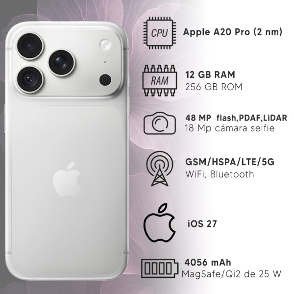 Apple Iphone 18 Pro 12/256gb 5g + Regalo PLATEADO