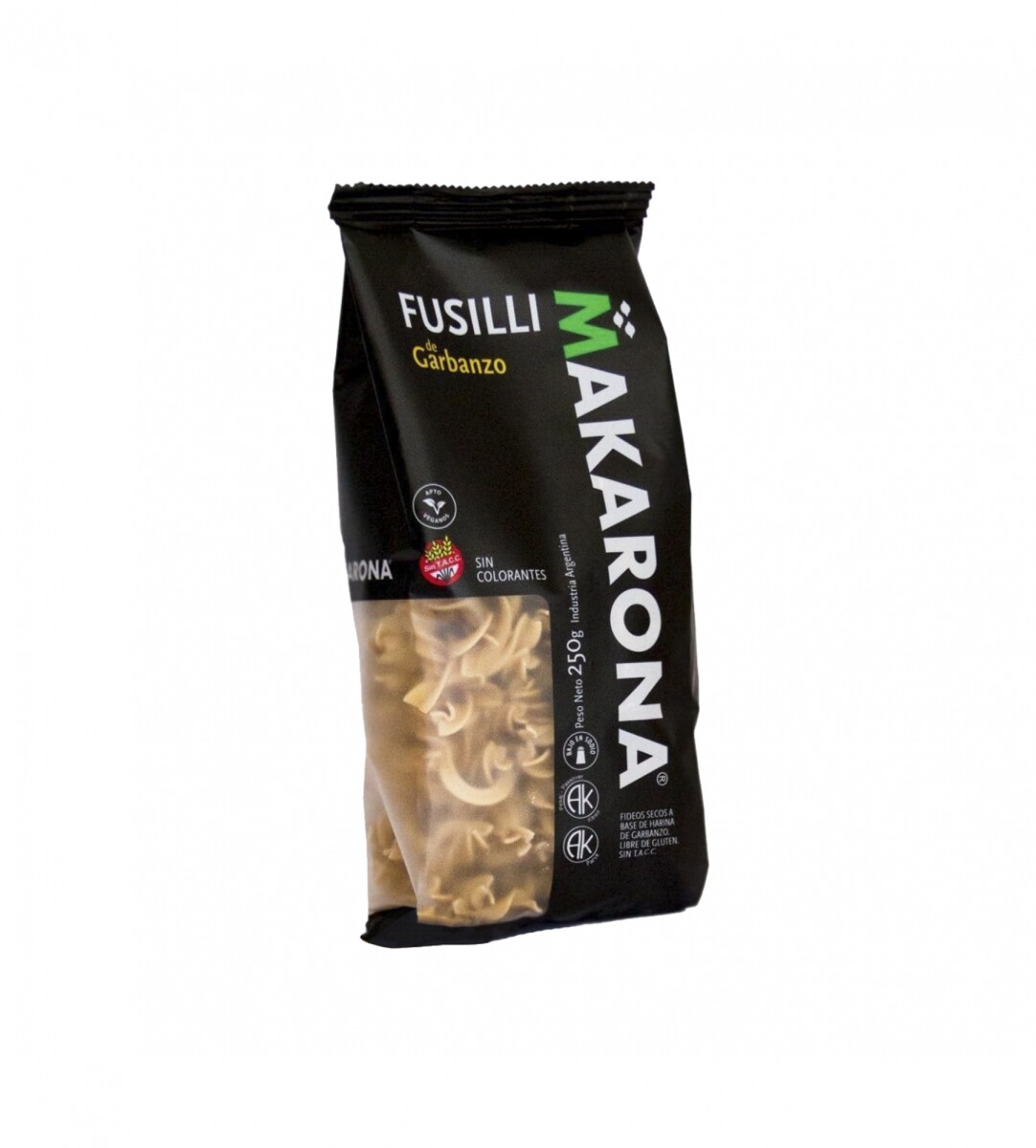 Fideos Fusilli De Garbanzos Sin Gluten Makarona 250g 