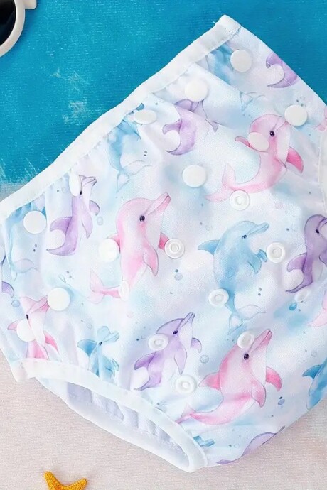 Pañal Malla Para Piscina Reutilizable Ecológico Delfines