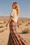 Long Scottish Skirt Beige / Naranja