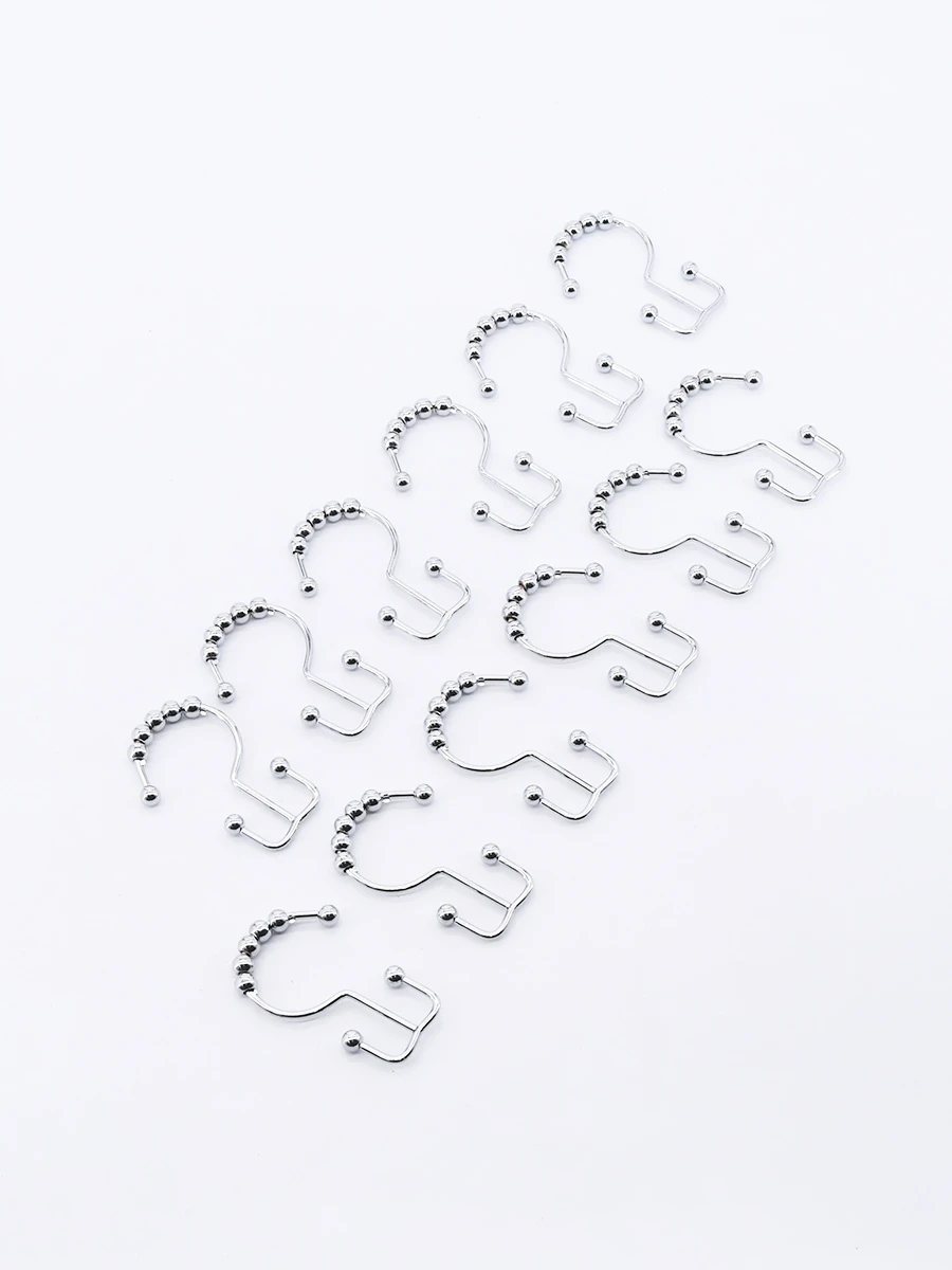 SET DE GANCHOS CORTINA DOBLES - PLATEADO 