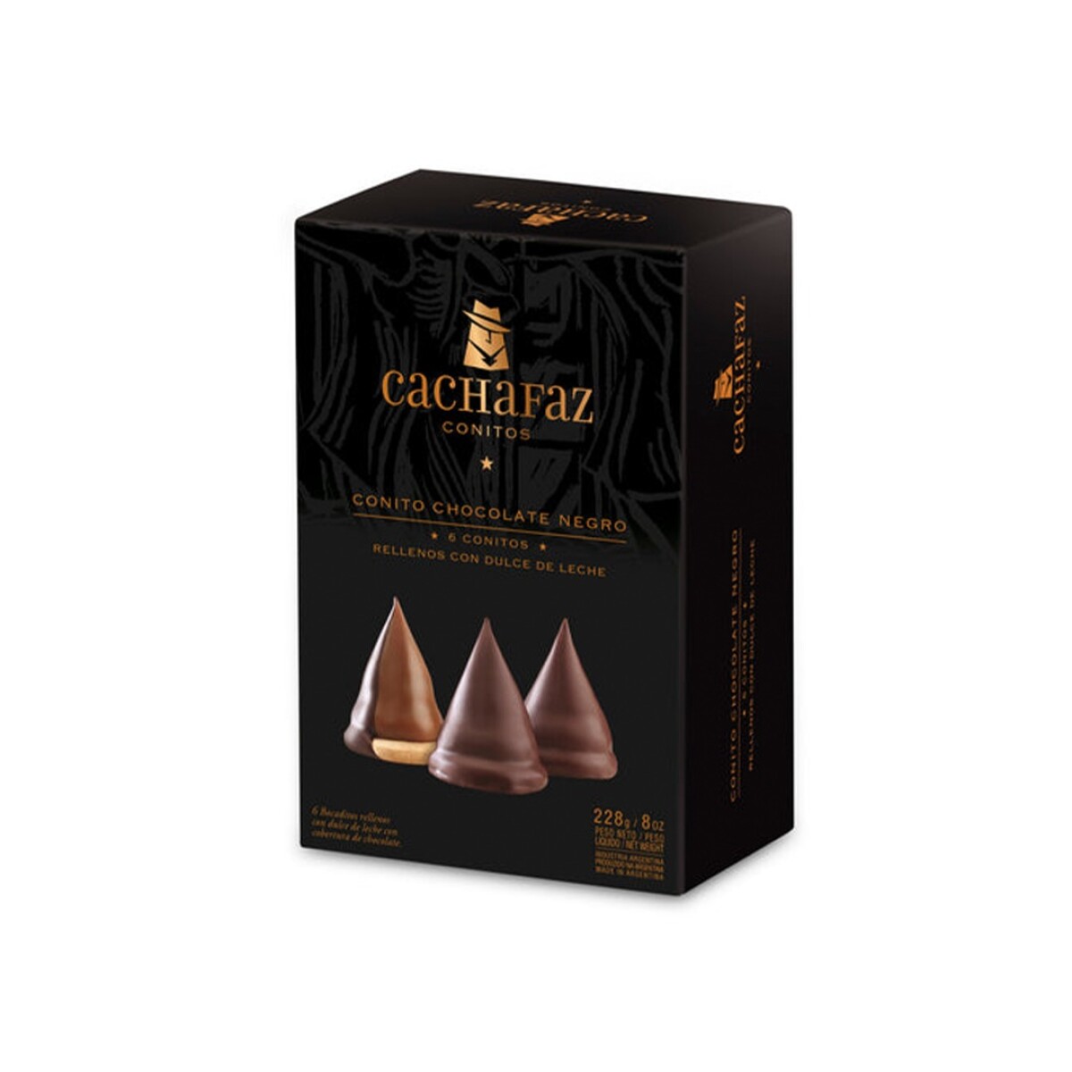 Caja X 6 Conitos Cachafaz Chocolate Negro - 001 