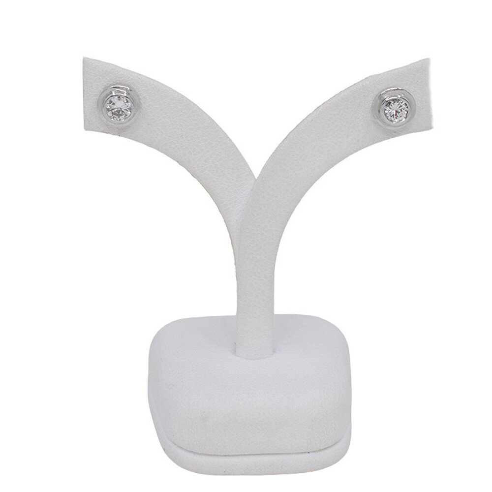 Caravanas En Oro 18K Blanco Y Brillantes Caravanas En Oro 18K Blanco Y Brillantes