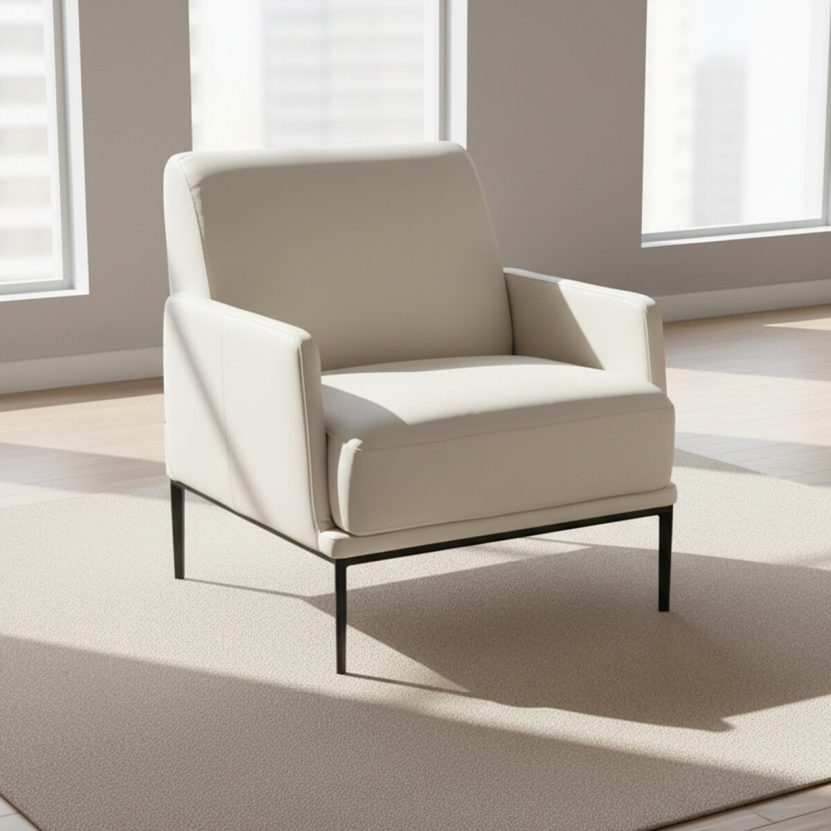 BUTACA - 1 CUERPO CUERO-100-NATURAL NATURAL-BEIGE SKY CREMA 